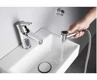 BRUCKNER SIEGER stojánková umyvadlová baterie s bidetovou sprchou, chrom (4)