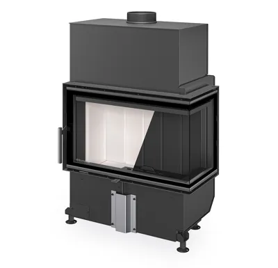 ROMOTOP Rohová krbová vložka HEAT L 4G 70.44.33.24  s otevíráním dvířek do strany s děleným sklem, Levé, Šedý Igniton