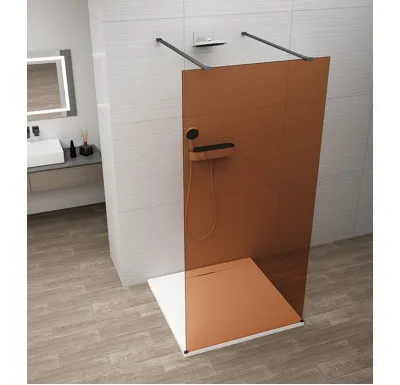 POLYSAN ESCA BLACK MATT jednodílná sprchová zástěna do prostoru, sklo Marron, 1200 mm