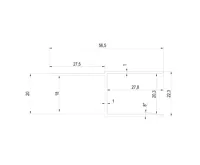 Nastavovací boční profil pro sprchové kouty a dveře LIMA, chrom ALU, výška 1900 mm (1)