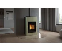 HS Flamingo Krbová kamna AQUAFLAM VARIO ® SAPORO 11/7kW olivová, elektronická regulace (20)