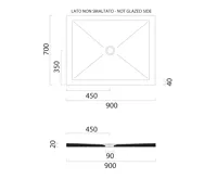 GSI Keramická sprchová vanička, obdélník 90x70x2cm, bílá mat (2)