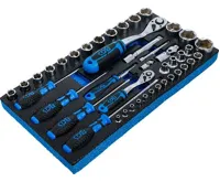 BGS Vložka do dílenského vozíku pro BGS 2002 | Sada nástrčných klíčů a šroubovák | 43dílná - B (1)