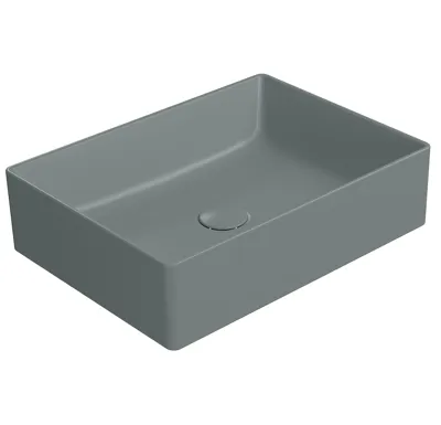 GSI KUBE X keramické umyvadlo na desku, 50x37cm, agave mat
