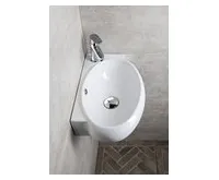 SAPHO RIBERA keramické umývátko rohové 43x28,5 cm, otvor pro baterii vpravo, bílá (1)