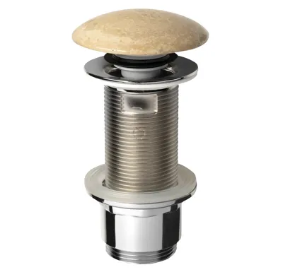 SAPHO BLOK umyvadlová výpust 5/4“, click-clack, zátka leštěný béžový travertin