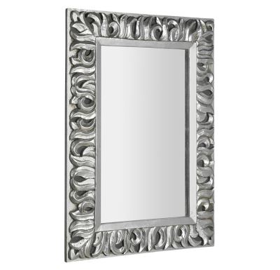 SAPHO ZEEGRAS zrcadlo ve vyřezávaném rámu 70x100cm, stříbrná