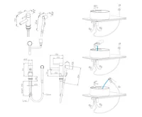 SAPHO RHAPSODY stojánková umyvadlová baterie s bidetovou sprchou, chrom (8)
