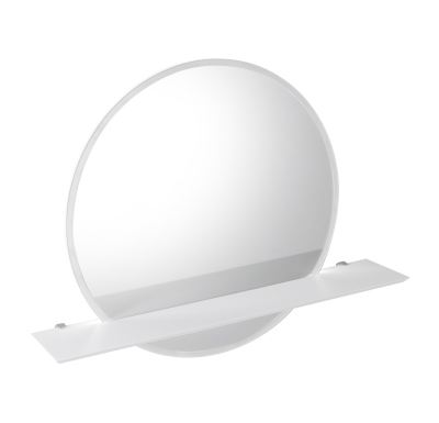 SAPHO VISO kulaté zrcadlo s LED osvětlením a policí ø 70cm, bílá mat