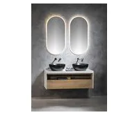 SAPHO VIERA umyvadlová skříňka 120x44x50cm, bílá mat/dub Alabama (1)