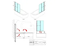 POLYSAN ODESSA vanová zástěna s pneumatickým zdvihem, š. 970mm, stříbrná, čiré sklo (6)
