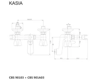 Vanová nástěnná baterie, Kasia, 150 mm, bez příslušenství, chrom (1)