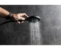 SAPHO Ruční masážní sprcha, 3 režimy sprchování + režim oplach, silikon trysky, průměr 120mm, ABS/černá mat (4)