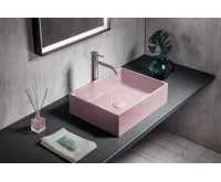 SAPHO FORMIGO betonové umyvadlo na desku, 47,5x36,5cm, růžová mat (4)