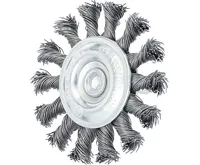 BGS Kartáč plochý copový 75mm, dřík 6mm, ocelový drát 0,5mm (1)