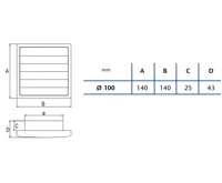 CATA Venkovní mřížka k ventilátoru B-10 s žaluziemi