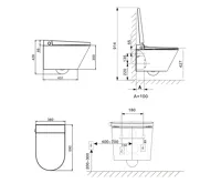 MEREO Závěsné WC s integrovaným elektronickým bidetem, RIMLESS, keramické, vč. sedátka (23)