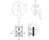 BRUCKNER SCHMITZ podomítkový sprchový set s pákovou baterií, 2 výstupy, chrom (6)