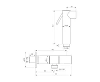 SAPHO Nástěnný ventil s ruční bidetovou sprškou a bezpečnostní pojistkou,hranatý,chrom (7)