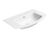 GSI PURA keramické umyvadlo Slim oblé 82x49cm, broušená spodní hrana, bez otvoru, bílá ExtraGlaze