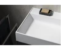 SAPHO GODIVA dvojumyvadlo, litý mramor, 119x44cm, bez otvoru, bílá (6)