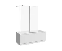 Vanová zástěna 1150 mm levá/pravá, dvojdílná, stříbrný lesklý profil, 6mm transparentní sklo s úpravou JIKA perla GLASS. 2572N6 Stříbrná/Dekor arctic