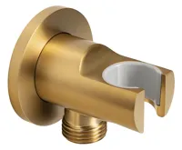 SAPHO Držák sprchy kulatý, pevný, s vyústěním, zlato mat SAPHO Držák sprchy kulatý, pevný, s vyústěním, zlato mat