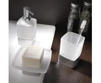 GEDY LOUNGE dávkovač mýdla na postavení, 280 ml, mléčné sklo, chrom (4)