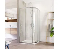 LIMA Sprchový kout, čtvrtkruh, 80 cm, chrom ALU, sklo Čiré