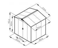 Zahradní domek ARES B 4,07 m2 antracit + podlahová konstrukce ARES B IWH-10230002 + IWH-10 (3)