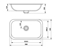 SAPHO IMPALA umyvadlo pod desku, Rockstone, 58,8x35,5cm, bílá mat (9)