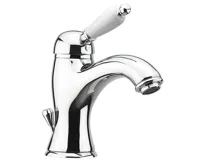 SAPHO KIRKÉ WHITE stojánková umyvadlová baterie s výpustí, bílá páčka, chrom SAPHO KIRKÉ WHITE stojánková umyvadlová baterie s výpustí, bílá páčka, chrom