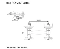 Sprchová nástěnná baterie, Retro Viktorie, 150 mm, bez příslušenství, chrom (1)