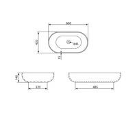 SAPHO CALEO keramické umyvadlo na desku, 60x42cm, bílá (5)