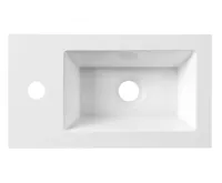 AQUALINE Umývátko nábytkové, litý mramor, 40x22cm, bílá (3)
