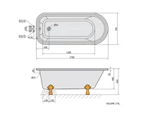 POLYSAN FOXTROT volně stojící vana 170x75x64cm, nohy chrom mat, bílá (8)