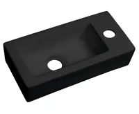 SAPHO ZOE keramické umývátko 37x18 cm, otvor pro baterii vpravo, černá mat