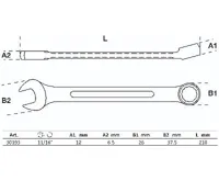 BGS Klíč očkoplochý 11/16", DIN 3113 (1)