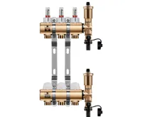 WIGELL Mosazný rozdělovač 3 okruhy, pro podlahového topení s hlavicemi a průtokoměry WIGELL Mosazný rozdělovač 3 okruhy, pro podlahového topení s hlavicemi a průtokoměry