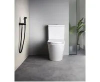 SAPHO Nástěnný ventil s ruční bidetovou sprškou a bezpečnostní pojistkou,kulatý,černá mat (3)