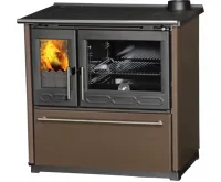 PLAMEN PLAMEN Sporák na tuhá paliva s teplovodním výměníkem TERMO GLAS - P hnědý