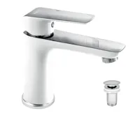 NOVASERVIS Umyvadlová baterie s výpustí Nobless Tina bílá/chrom - 38003,1