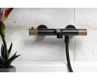 SAPHO SOLARIS nástěnná vanová termostatická baterie, černá/měď mat (4)