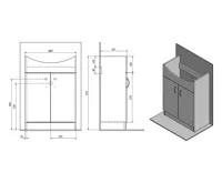 AQUALINE SIMPLEX ECO 60 umyvadlová skříňka včetně umyvadla 58,5x83,5x30,7cm (9)