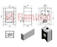 HS Flamingo Kachlová kamna AQUAFLAM VARIO ® PERU 11/5kW, kachle bílá, elektronická regulace (15)
