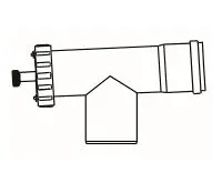 ALMEVA STARR revizní T-kus se změnou směru a měřícím otvrorem 200mm