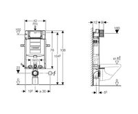 SAPHO Závěsné WC Brilla s podomítkovou nádržkou a tlačítkem Geberit, bílá (2)