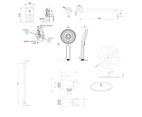 SAPHO SPY podomítkový sprchový set s pákovou baterií, otočný přepínač, 2 výstupy, zlato mat (2)