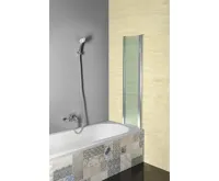 AQUALINE VANDA vanová zástěna skládací 1000x1400 mm, chrom, sklo matné (6)