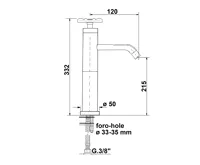 SAPHO INDUSTRY stojánková umyvadlová baterie vysoká, výška 332 mm, nikl/černá (2)